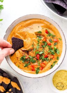 Vegan ντιπ τυριού queso