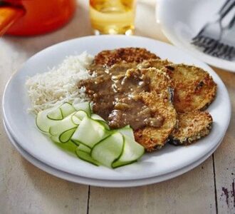 Ιαπωνικό katcu curry μελιτζάνας