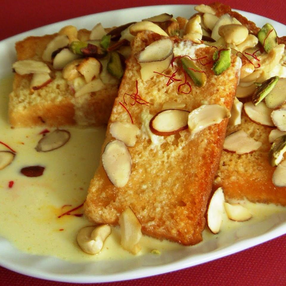 Ινδική πουτίγκα ψωμιού shahi tukra