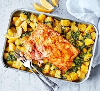 Ινδικός σολομός με sag aloo