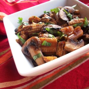 Μανιτάρια τηγανητά με Baby Corn