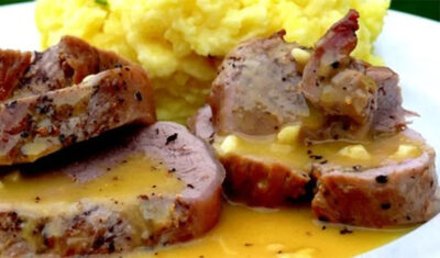 Ψαρονέφρι με μέλι και μουστάρδα