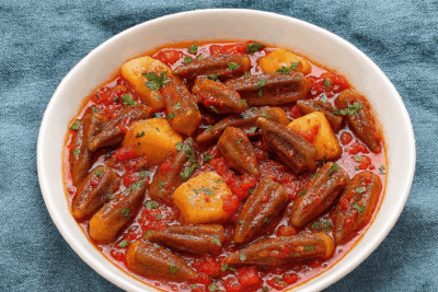 Μπάμιες αλεξανδρινές λαδερές με ντομάτα