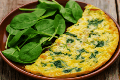 Ομελέτα με σπανάκι και τυρί